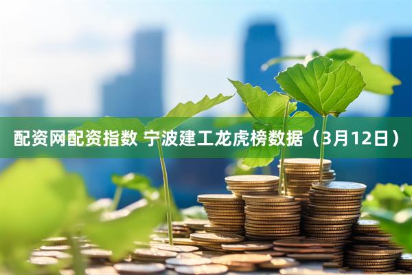 配资网配资指数 宁波建工龙虎榜数据（3月12日）