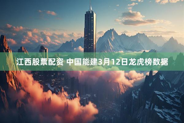 江西股票配资 中国能建3月12日龙虎榜数据